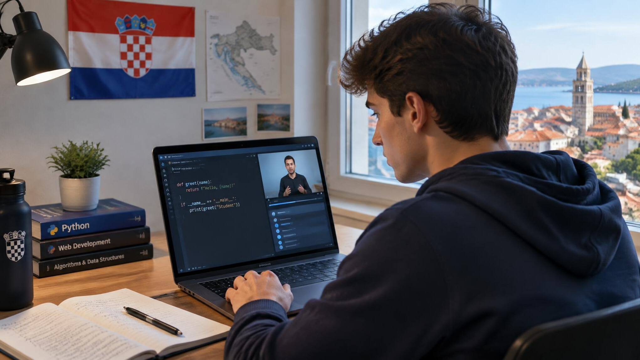 croatian student learning to code